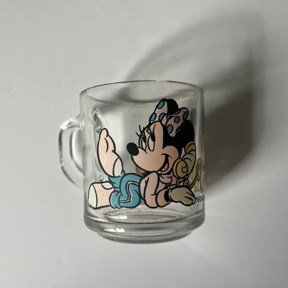 Minnie and Mickey Phone Glass Mug Cute!